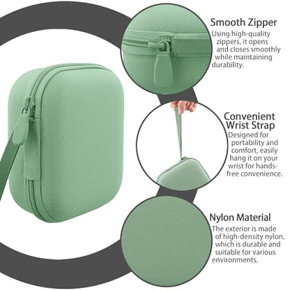 for Bose New SoundLink Micro 2nd Gen Speaker Protective Case, Grass Green | EVA Hard Shell, Soft Velvet Lining, Durable Wrist Strap, Portable Travel Bag with Carabiner, Mesh Accessory Pocket - color: Grass Green Case
