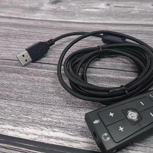 External Stereo Sound Card USB to 3.5mm Headphone Microphone Jacks for Cloud2 7.1 Headsets Stereo Sound Adapters Remote Control for Headset