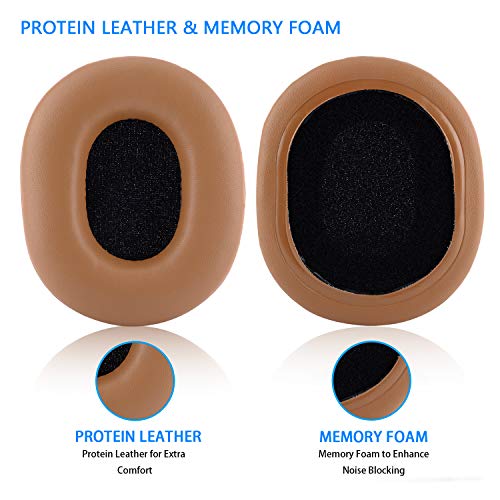 Replacement Earpads for Audio-Technica ATH M50X M40X M30X M20X Professional Studio Monitor Headphones with Protein Leather & Memory Foam Ear Cushions (Brown) - color: Brown