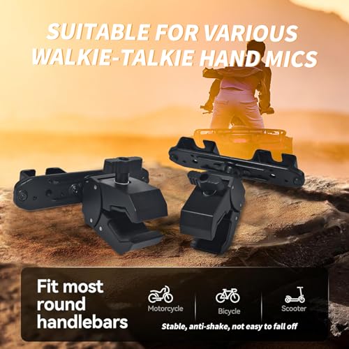 HYS Clamping Mechanism for the Handheld CB Radio/Marine Radio/Walkie Talkie/ Mobile Radio Shoulder Speaker Mic is Strong and the Quick-Release,Belt Clip& Round Knob Holder Base - style: HYSZ10AA