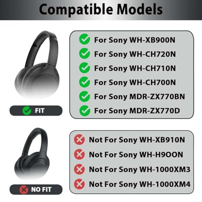 Adhiper Cooling Ear Pads for Sony WH-CH720N WH-CH710N, Black Purple Style | Upgraded Cooling Gel Headphone Earpads for Sony WH-XB900N WH-CH700N, Comfort Foam Added Thickness, Special Edition - color: Black+Purple-Upgraded Gel