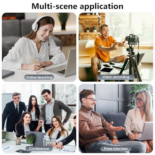 wireless lavalier microphone, suitable for iPhone/Android phones/cameras/computers/four in one lavalier microphone, suitable for video and audio recording, TikTok, etc., with microphone Bags, black