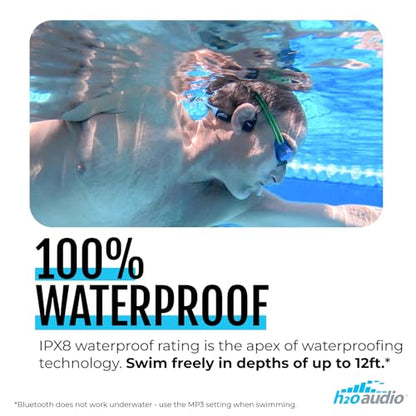 H2O Audio TRI 2 Multi-Sport Waterproof Headphones with Charging Case - Bone Conduction Open Ear Underwater Headphones for Running, Cycling, and Swimming - Bluetooth and Built-in MP3 Player (Blue) - color: TRI 2 Blue + Charging Case