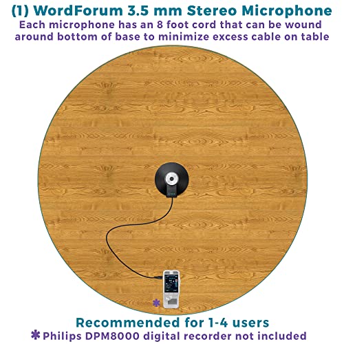 ECS WordForum 3.5mm TRS 360° Omnidirectional Stereo Conference Microphone for PC - with Daisy Chain Option, Condenser Mic for Teleconferencing - 1 Pack - size: 1 Pack - WordForum 3.5mm