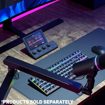 BEACN Mic Stand (Dark) - Low Profile Adjustable Boom Arm, 360° Mount | Studio-Quality Microphone Arm w/ 360° Rotation, Cable Management, Easy Clamp, Universal fit. Streaming, Podcasting, Gaming. - color: Dark