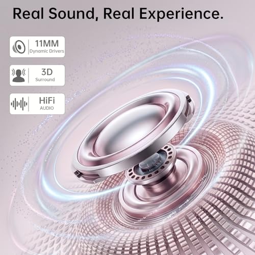 Clip On Earbuds, Physical Button Control Open Ear Wireless Bluetooth Headphones, HiFi Sound & Environment Noise Cancelling Earbuds with Mic, Bluetooth 6.0, Up to 32H Playtime, for Run/Workout