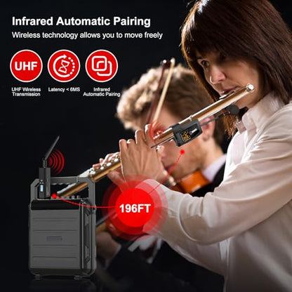 Wireless Flute Microphone System UHF Wind Music Instruments Mic - style: U-740 Flute Microphone