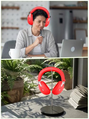2-in-1 Silicone Protective Cover Set for Sony 1000X THE COLLEXION Headphones, Sweatproof Headband Cover + Integrated Ear Cups Protector (Ear Pads & Shell), Full Coverage(Red) - color: Red