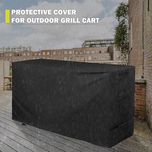 Grill Table Cover for GDLF Grill Table Compatible with Big Green Egg, Outdoor Grill Cart Cover for GDLF Large BBQ Station Prep Table All Weather Protective