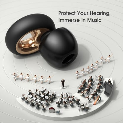 Ear Plugs for Sleeping, 45dB Silicone Ear Plugs for Noise Reduction, Reusable Sleeping Noise Cancelling Earplugs for Snoring, Concert & Shooting Ear Protection with 6 Eartips(Black)