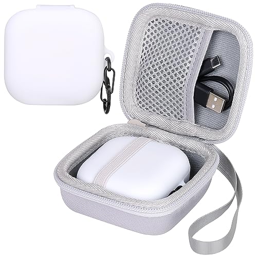 Aenllosi Hard Case for SHOKZ/AfterShokz OpenFit Open-Ear Headphones, White | Silicone cover construction, Water-resistant design, Dust-resistant design, Impact-resistant design - color: White