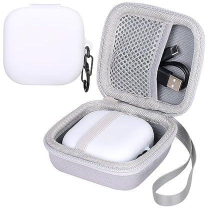 Aenllosi Hard Case for SHOKZ/AfterShokz OpenFit Open-Ear Headphones, White | Silicone cover construction, Water-resistant design, Dust-resistant design, Impact-resistant design - color: White