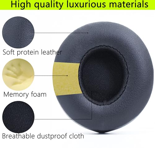 Replacement Ear Pads Compatible with Beats Solo 3.0 Wireless Black - color: Black