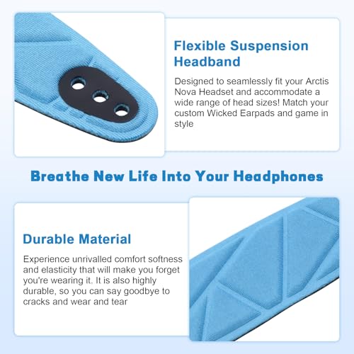 Arctis Nova Pro Headband, Replacement Arctis Nova 7 Head Band Repair Pads Compatible with SteelSeries Nova 1/1P/1X Headphones, Nova 3/4, Nova 5 / 5X / 5P, Nova 7 / 7X / 7P Gaming Headsets (Blue) - color: Blue