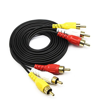 QiCheng&LYS RCA to RCA AV Camcorder Video Cable,3RCA Male to 3RCA Male Plug Stereo Audio Video AUX Cable for Smartphones,MP3, Tablets,Speakers,Home Theater - 3RCA to 3RCA with Shield 3m - size: 3RCA to 3RCA with Shield 3.0m