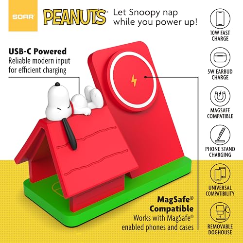 Peanuts Snoopy Wireless Charging Station- Red Dog House