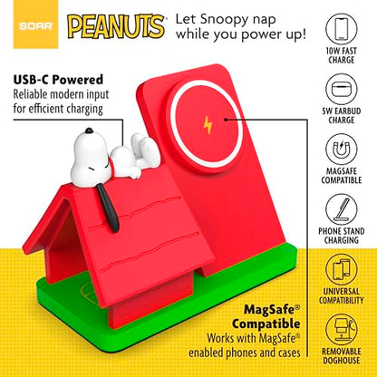 Peanuts Snoopy Wireless Charging Station- Red Dog House