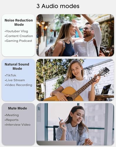 Wireless Lavalier Microphone for iPhone - Android and Laptop PC Mini Microphone with Noise Reduction, Auto Pairing and Mute & Reverb for Video Recording Interview Conference Podcast Vlog (2 Pack)