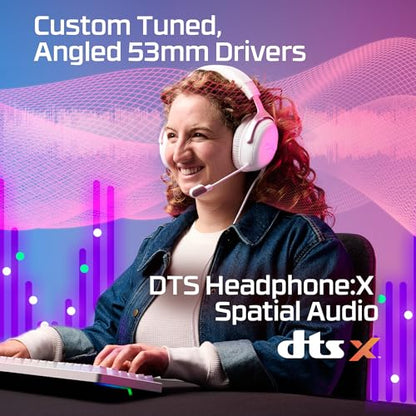 HyperX Cloud III – Wired Gaming Headset, PC, PS5, Xbox Series X|S, Angled 53mm Drivers, Memory Foam, Durable Frame, Ultra-Clear 10mm Mic, USB-C, USB-A, 3.5mm – Pink