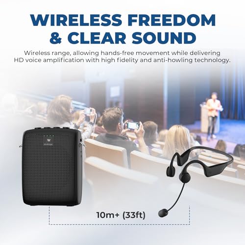 WinBridge Wireless Voice Amplifier with Ear-Secured Mic for Fitness & Tours