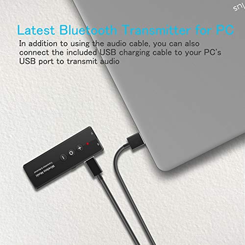 Bluetooth 5.3 Transmitter for TV PC, Audio Receiver for Car Speaker System | 2026 Upgraded 3-in-1 Portable Wireless Rechargeable Stereo Transceiver Adapter - color: Black