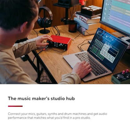 Focusrite Scarlett 4i4 4th Gen USB Audio Interface, for Musicians, Songwriters, Guitarists, Content Creators — High-Fidelity, Studio Quality Recording, and All the Software You Need to Record | 4-In 4-Out, 2 Mic Preamps, 2 Hi-Z Inputs, 4 Line Inputs, MIDI