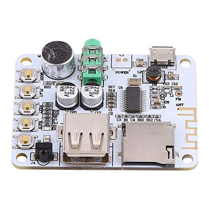 Oumefar Bluetooth Audio Receiver Microphone Amplifier USB TF FM MP3 Decoder 4 Modes WMA WAV FLAC Player Amplifier Board for MP3 WMA WAV FLAC(Bluetooth Audio Receiver Board + Remote Control)