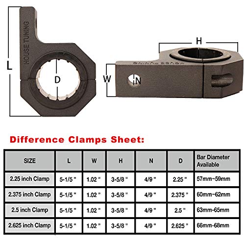 Clamps 2.25 inch -Pack 2, 2 1/4 inch Roll Bar Bracket,Led Light Clamp Mounting Brackets,Tube Light Mount (2.25" Clamp - Pack 2) - size: 2.25"