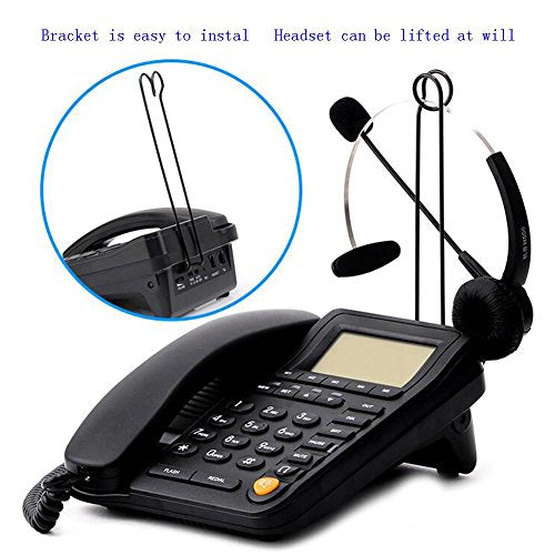 Home Office Corded Phone with Caller ID, LK-P017B Call Center Phones with Headset, Landline Telephone for Business Desktop Phone with Extra-Large Buttons and Display Screen
