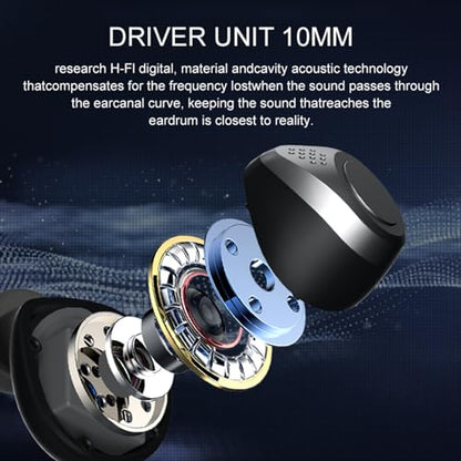 Xmenha Mini Black Blue Tooth Ear Buds for Small Ears TWS True Wireless Earbuds for Small Ear Canals Discreet Small Earbuds Micro Mini Ear Buds Hidden for Work in Ear Headphones for iPhone Android