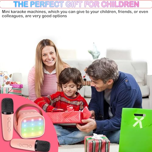 Mini Karaoke Machine for Kids & Adult, 4-12 Years Old Girls Christmas Birthday Gift, Karaoke Toys Gifts for Girls Ages 4, 5, 6, 7, 8, 9, 10, 12 +Year Old Birthday Party Cute Pink - color: Cute Pink