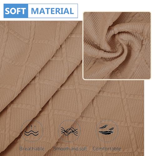 Jacquard Couch Cushion Covers, L Shape Sectional Sofa Slipcovers | Diamond Lattice, L Shape Sectional Fit, Washable, Chaise Cushion Cover, Sofa Protection (1 Piece for Chaise XL) - color: Camel, size: Chaise XL (1 Piece)