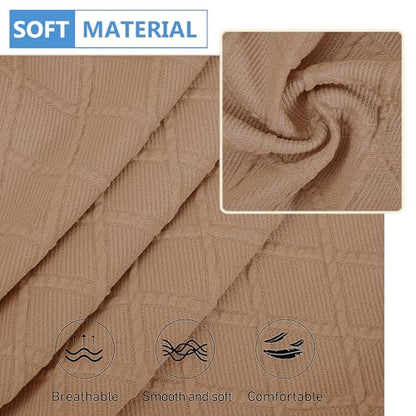 Jacquard Couch Cushion Covers, L Shape Sectional Sofa Slipcovers | Diamond Lattice, L Shape Sectional Fit, Washable, Chaise Cushion Cover, Sofa Protection (1 Piece for Chaise) - color: Camel, size: Chaise (1 Piece)