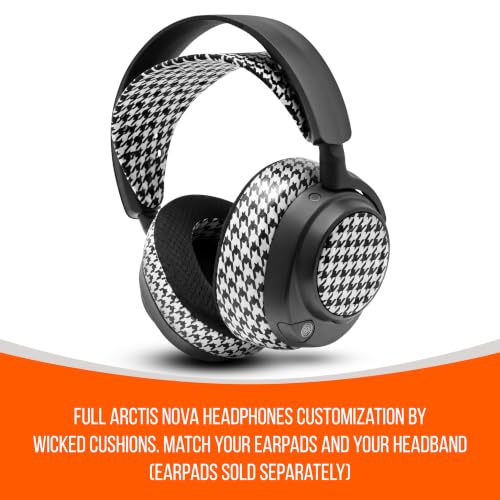 WC HeadbandZ Arctis Nova V2 - Wide Silicone Headband for Arctis Nova - color: Houndstooth