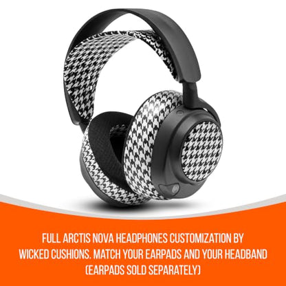 WC HeadbandZ Arctis Nova V2 - Wide Silicone Headband for Arctis Nova - color: Houndstooth