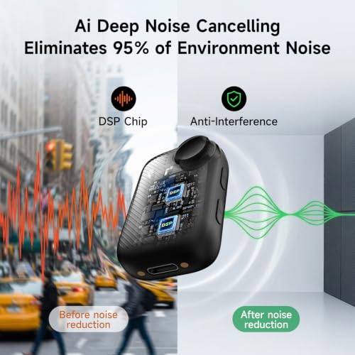 S20 Pro Wireless Lavalier Mic, AI Noise Canceling for Vlog YouTube | 2TX Dual Mic for iPhone Android Camera PC, 250m Range, 18H Battery, Touchscreen, Magnetic Clip, Bluetooth Accompaniment