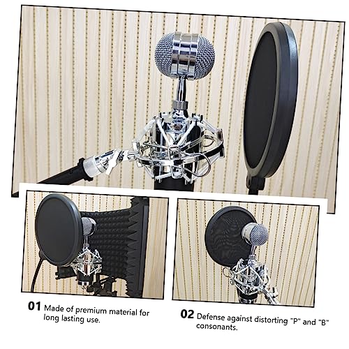 Abaodam Professional Microphone Pop Filters Double-layer Mic Shield Filter Windscreen for Broadcasting