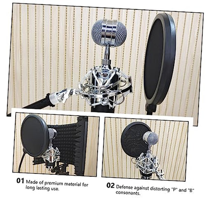 Abaodam Professional Microphone Pop Filters Double-layer Mic Shield Filter Windscreen for Broadcasting