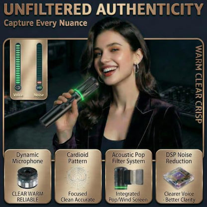 W68 Dual Handheld Wireless Microphone for Karaoke, Church, Party
