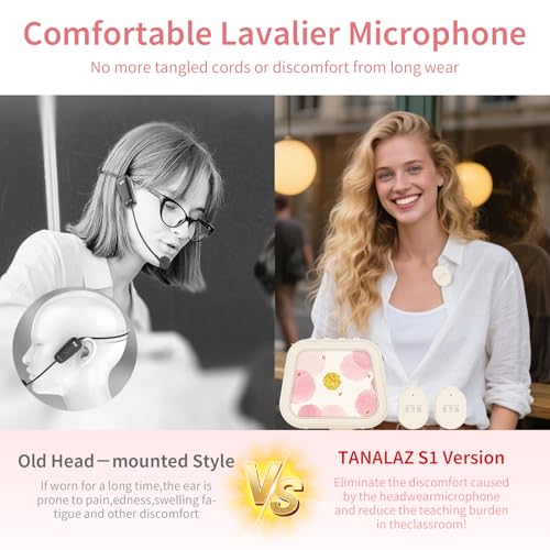 S1 Voice Amplifier Wireless, 25W Portable PA System with Dual Wireless Lavalier Mics, Bluetooth Speaker with Shoulder Strap for Classroom, Training, Tour Guiding & Public Speaking (White) - color: White