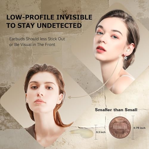 Xmenha Extra Small Mini Invisible Earbuds Wireless Bluetooth Small Invisible Ear Buds Smallest Headphones Tiny Micro Discreet Hidden Earbuds for Work Side Sleeper - color: Black