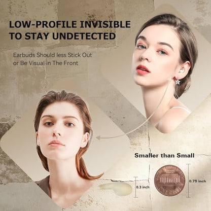 Xmenha Extra Small Mini Invisible Earbuds Wireless Bluetooth Small Invisible Ear Buds Smallest Headphones Tiny Micro Discreet Hidden Earbuds for Work Side Sleeper - color: Nude