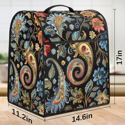 Kitchen Aid Mixer Cover Compatible with 6-8 Quarts, Paisley Stand Mixer Cover, Dust Cover with Zipper Pocket, Kitchen Aid Mixer Accessories, Kitchen Appliance Organizer Bag - color: Paisley