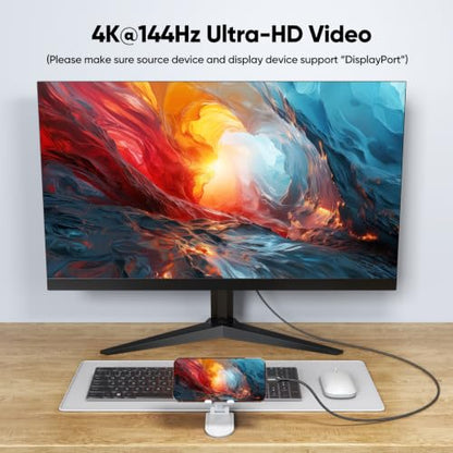 USB C Monitor Video Cable, 4K@144Hz Display/20Gbps Data/100W Charge, 3 Feet - size: 3ft