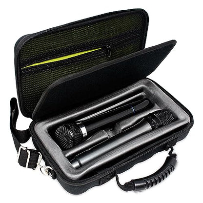 LOUDmouth Dual Wireless Microphone Case | Hard Shell Travel EVA Storage Box for Two Wireless Mics | Hardshell Carrying Case | CASE ONLY | 12.5" x 7" x 3.25"