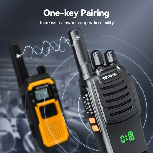 Retevis H777H Two Way Radios Rechargeable, Compact Walkie Talkie (20 Pack) | Business FRS Radios for School, Events, Intuitive Power Channel Display, USB-C, Emergency Alarm, Flashlight, Ready to Use