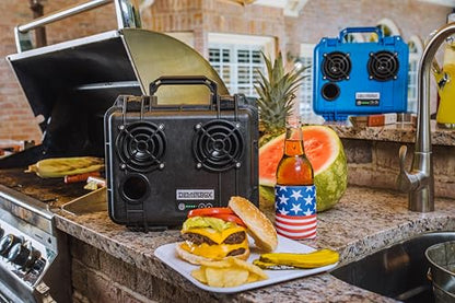 DemerBox: Waterproof, Portable, and Rugged Outdoor Bluetooth Speakers. Loud Sound + Deep Bass, 40+ hr Battery Life, Dry Box + USB Charging, Multi-Pairing Party Mode (Marooga Red, DB2) - color: Marooga Red