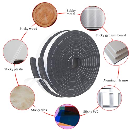 Foam Insulation Tape self Adhesive,1/2In x 1/8In x 99Ft Weather Stripping for Doors and Windows,Sound Proof soundproofing Door Seal,Weatherstrip,Pipe Cooling, Air Conditioning Seal Strip - size: 1 in x 1/8 in x 99 ft