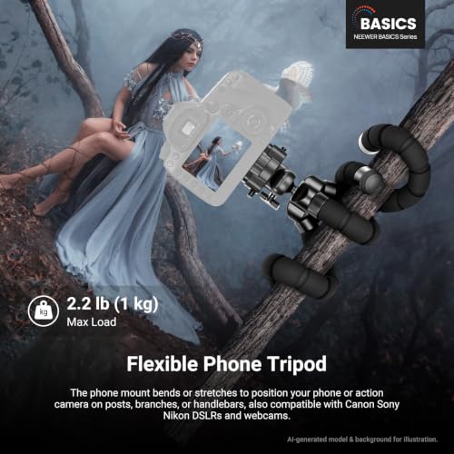 NEEWER Basics Flexible Phone Tripod, Mini Small Octopus Desk Stand, TP001 | Vlog Selfie Stick Holder for Cell Phone Camera, Compatible with iPhone GoPro DJI Insta 360 Action Camera, for Video Recording - style: TP001
