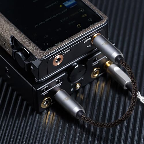 3.5MM Male to 2.5MM Male Ultra Short Hifil Male to Male AUX Audio Cable OFC Pair Recording Cable Wire-Breakage-Prevention Design Adoption of 8-Core Braided Structure 5.82 inch - size: 3.5MM Male - 2.5MM Male